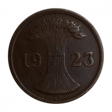 Km#31 2 Rentenpfennig 1923 G MBC Alemanha Europa Império Alemão