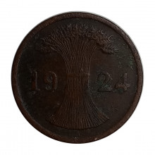 Km#31 2 Rentenpfennig 1924 A MBC Alemanha Europa Império Alemão