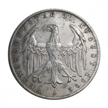 Km#29 3 Mark 1922 A MBC+ Alemanha Europa Império Alemão 3 Anos da Constituição de Weimar