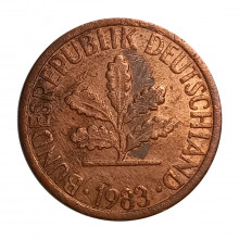 Km#105 1 Pfenning 1983 D BC/MBC Alemanha República Federativa Europa