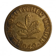 Km#102 5 Pfenning 1949 D MBC Alemanha República Federativa Europa
