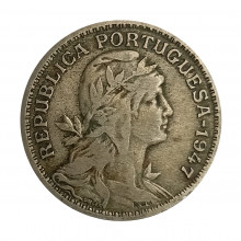 Km#577 50 Centavos 1947 MBC+ Portugal Europa