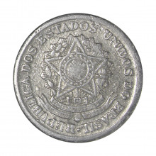 Moeda V-275 1 Cruzeiro 1958 MBC C/ Sinais de Limpeza Alumínio Ø23mm 2,4gr.