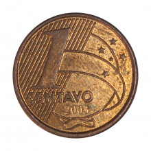 Moeda V-462 1 Centavo 2003  MBC/SOB   Aço R Cobre  Ø17mm 2,4gr.