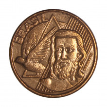 Moeda V-469 5 Centavos 2003 MBC+ Aço Revestido de Cobre Ø22mm 4,1gr.