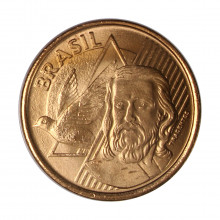 Moeda V-484 5 Centavos 2018 FC Aço R Cobre Ø22mm 4,1gr.