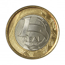 Moeda V-590 1 Real 2019  FC   Bimetálico  Ø27mm 7gr.