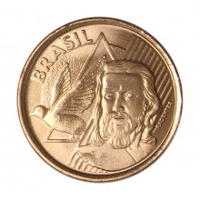 Moeda V-488 5 Centavos 2022 FC Aço Revestido de Cobre Ø22mm 4,1gr.