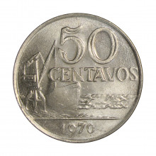 Moeda V-312 50 Centavos 1970 FC Cupro Níquel Ø27mm 7,7gr.