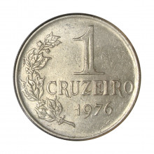 Moeda v-321 1 Cruzeiro 1976 MBC+  Cupro-Níquel Ø29mm 10,2gr.