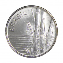 Moeda V-345 1 Cruzeiro 1982 SOB/FC Cana de Açúcar Aço Inoxidável Ø20mm 3,23gr.