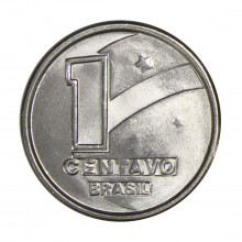 Moeda V-405 1 Centavo 1990 FC Boiadeiro Aço Inoxidável Ø16,5mm 2gr.