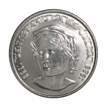 Moeda V-412 1 Cruzado Novo 1989 FC Centenário da República 1889 - 1989 Aço Inoxidável Ø31mm 10gr.*