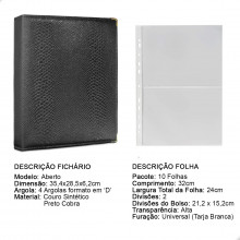 Álbum Fichário 10 Folhas PP para Cédulas 2 Espaços 32x24 Cobra G