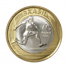 Moeda V-606 1 Real 2014 FC Atletismo Bimetálico Ø27mm 7gr.*