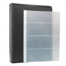 Álbum Fichário 10 Folhas PP para Cédulas 4 Espaços 32x24 Ziper Cobra GG