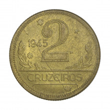 V-241b 2 Cruzeiros 1945 MBC/SOB Sem Sigla Cunho Trincado