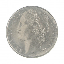 Km#96.1 100 Liras 1976 R MBC+ Itália Europa Aço Iox 27.8(mm) 8(gr)