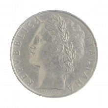 Km#96.1 100 Liras 1957 R MBC  Itália Europa Aço Iox 27.8(mm) 8(gr)