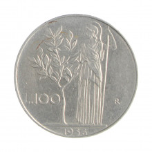 Km#96.1 100 Liras 1956 R MBC Itália Europa Aço Inox 27.8(mm) 8(gr)