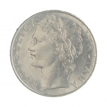 Km#96.1 100 Liras 1977 R MBC Itália Europa Aço Iox 27.8(mm) 8(gr)