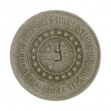 V-045 200 Réis 1889 MBC Carimbo Particular
