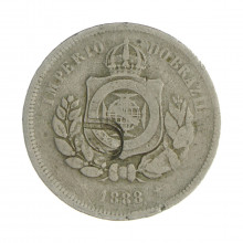 V-030 100 Réis 1888 BC/MBC Carimbo Particular