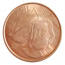 Moeda V-485 5 Centavos 2019 SOB/FC Aço R Cobre Ø22mm 4,1gr.*