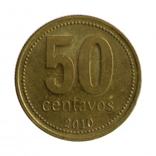 Km#111.1 50 Centavos 2010 MBC Argentina América Bronze Alumínio 25.2(mm) 5.8(gr)