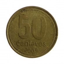 Km#111.1 50 Centavos 2009 MBC Argentina América Bronze Alumínio 25.2(mm) 5.8(gr)