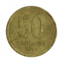Km#111.1 50 Centavos 1993 MBC Argentina América Bronze Alumínio 25.2(mm) 5.8(gr)