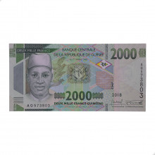 Cédula P#New 2000 Francs Guinéens 2018 Guiné África FE