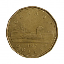 Km#157 1 Dólar 1987 MBC Canadá América Níquel com revestimento de bronze 26.5(mm) 7(gr)