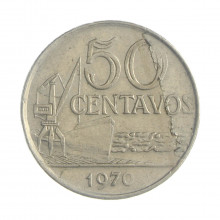 V-312 50 Centavos 1970 MBC+ Delaminação