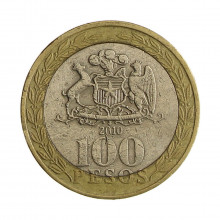 Km#236 100 Pesos  2010 So MBC  Chile  América  Bimetálico  23.5(mm) 7.58(gr)