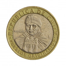 Km#236 100 Pesos  2009 So MBC  Chile  América  Bimetálico  23.5(mm) 7.58(gr)