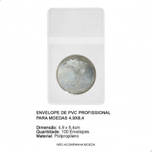Envelope Plástico PP para Armazenar Moedas 100 Un