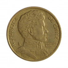 Km#228.2 10 Pesos 1995 SO MBC+ Chile  América  Cobre-alumínio-níquel 21(mm) 3.5(gr)