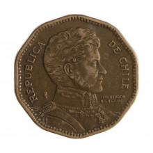 Km#219.2 50 Pesos  1994 SO MBC Chile  América  Cobre-alumínio-níquel 25(mm) 7(gr)