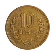 Y#73a 10 Yen 1975 MBC Japão Ásia Bronze 23.5(mm) 4.5(gr)