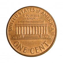 Moeda Km#201b 1 Cent 2004 MBC+ Estados Unidos América  Lincoln Memorial Zinco com Revestimento de Cobre Ø19,05mm 2,5gr.