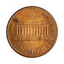 Moeda Km#201b 1 Cent 2004 D MBC Estados Unidos América  Lincoln Memorial Zinco com Revestimento de Cobre Ø19,05mm 2,5gr.