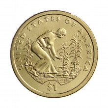 moeda-km#467-1-dolar-2009-d-fc-usa-native-expansao-da-agricultura-tres-irmas-cobre-revestido-de-latao