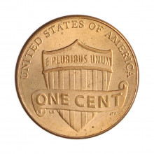 Moeda Km#468 1 Cent 2014 D MBC+ Estados Unidos América  Lincoln Cent Escudo Zinco com Revestimento de Cobre  Ø19,05mm 2,