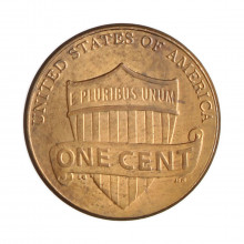 Moeda Km#468 1 Cent 2013 MBC Estados Unidos América  Lincoln Cent Escudo Zinco com Revestimento de Cobre  Ø19,05mm 2,5gr