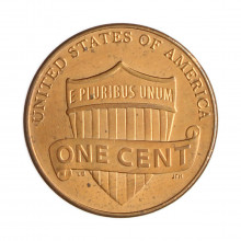 Moeda Km#468 1 Cent 2011 MBC+ Estados Unidos América  Lincoln Cent Escudo Zinco com Revestimento de Cobre  Ø19,05mm 2,5g