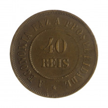 Moeda B-826 40 Réis 1908 MBC  Bronze Ø30mm 12gr.