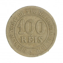Moeda V-012A 100 Réis 1882  MBC  Cupro Níquel  Ø27mm 10gr.