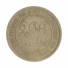 Moeda V-023 200 Réis 1882 BC/MBC  Cupro Níquel Ø32mm 15gr.