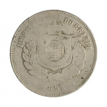 Moeda V-023 200 Réis 1882 BC C/ Marca de Verniz Cupro Níquel Ø32mm 15gr.